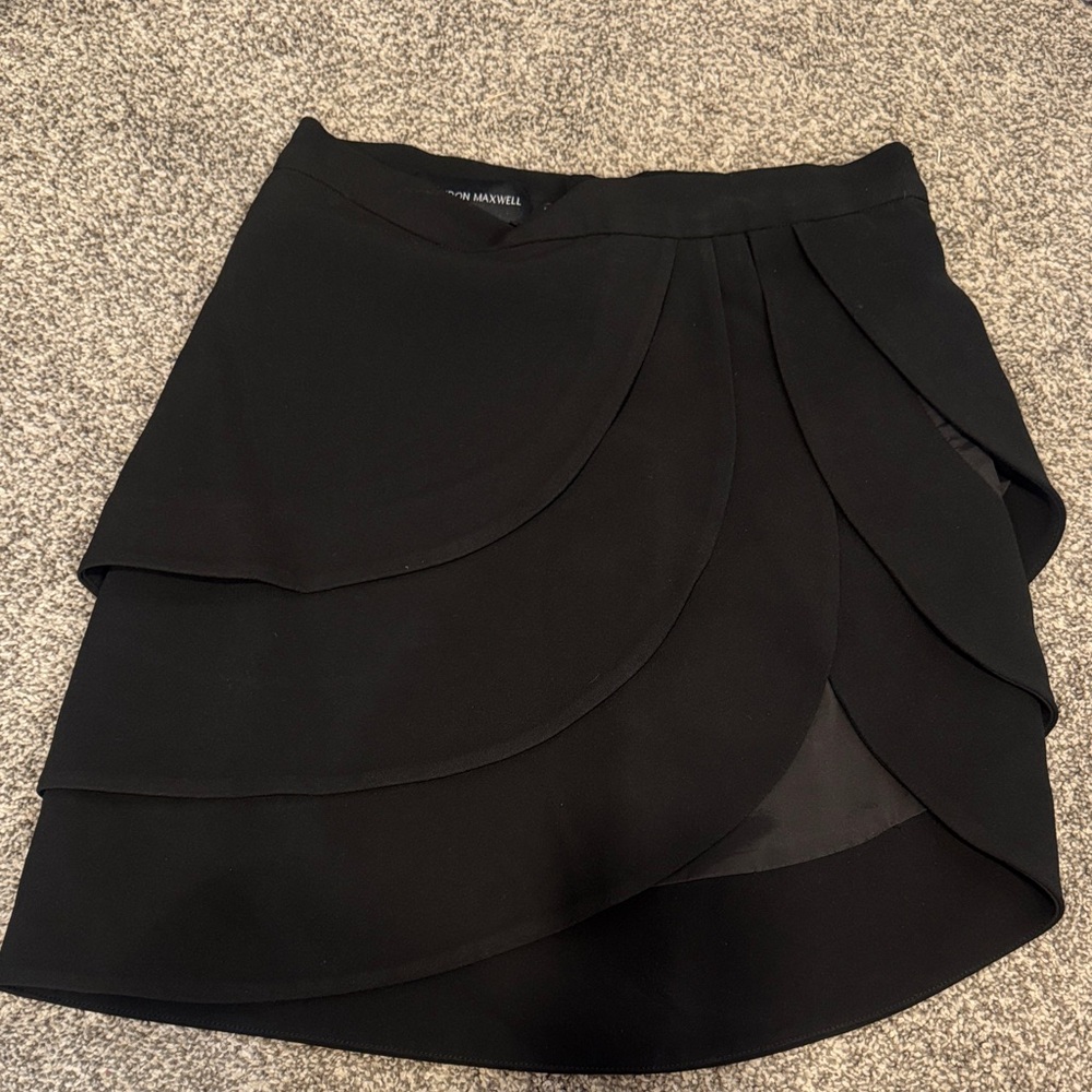 Brandon Maxwell Black Layered Mini Skirt